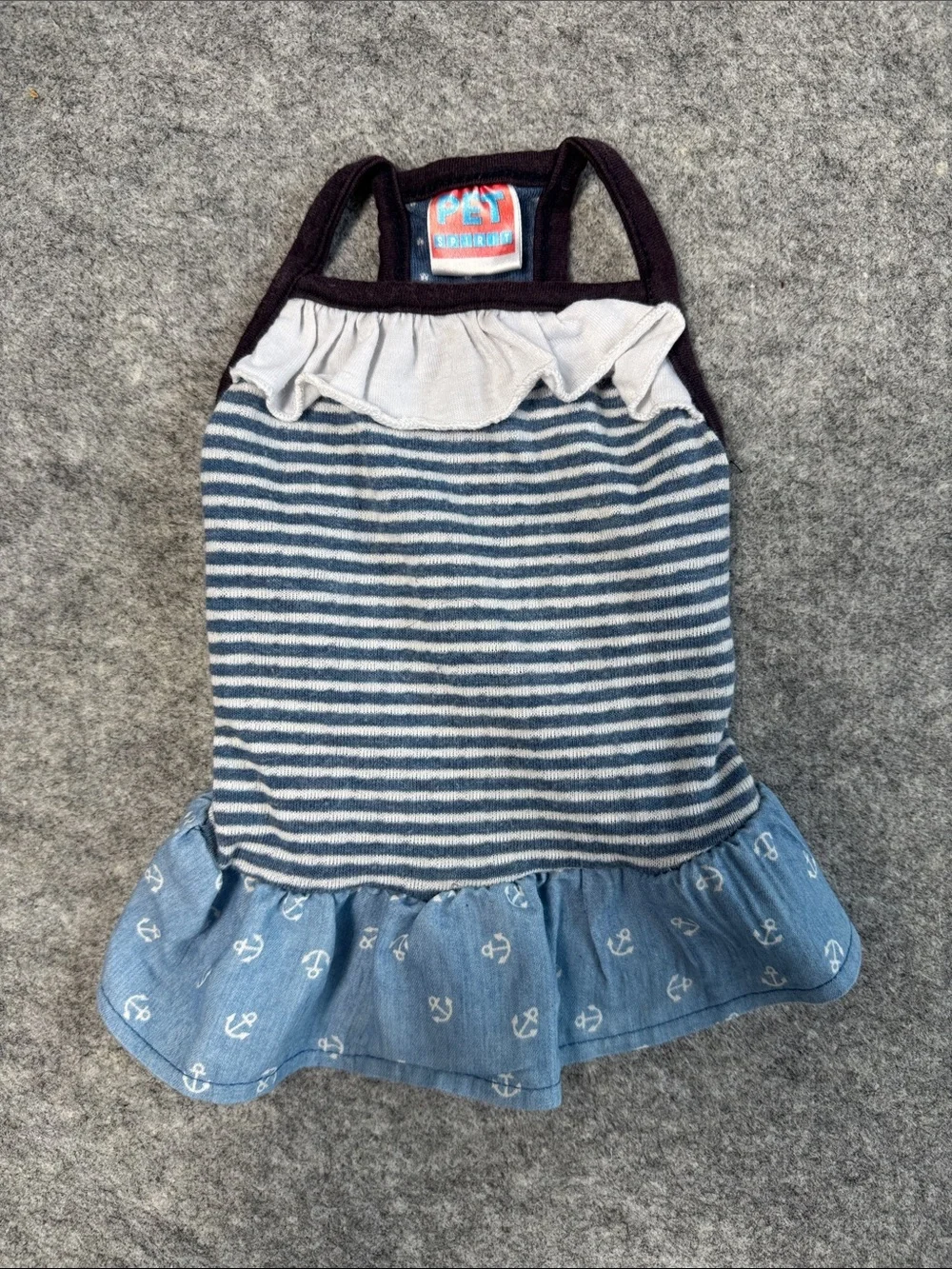 Lot of 3 Small Dog Dresses 5-10 lbs Nautical Red Ruffle Pet Clothes